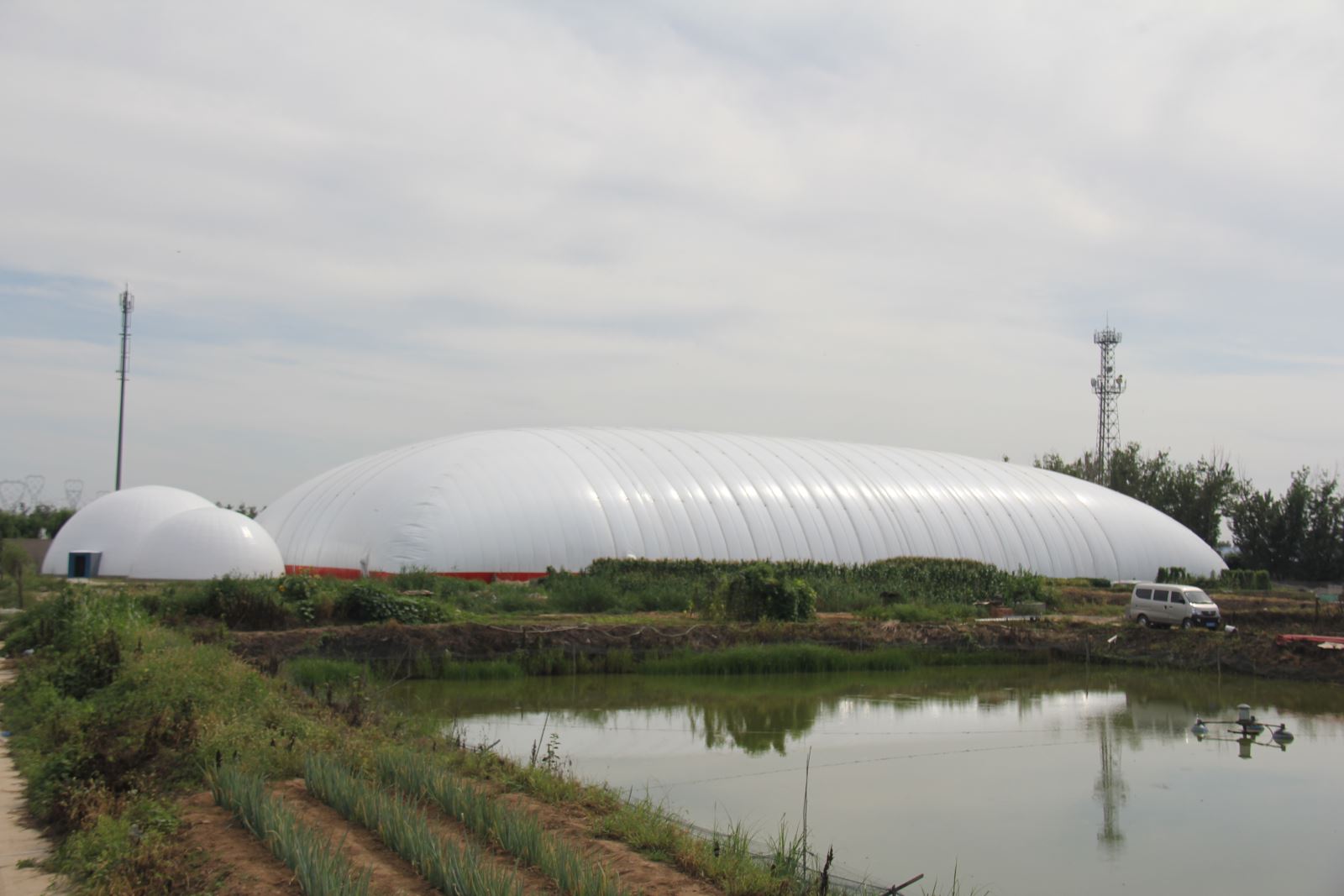 文化公园膜结构,污水池密封张拉膜,网球场膜结构